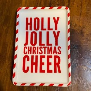 Holly Jolly Christmas Cheer‎ small trinket snack plate